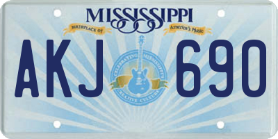 MS license plate AKJ690