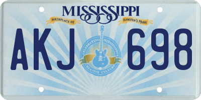 MS license plate AKJ698
