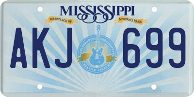 MS license plate AKJ699