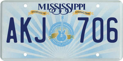 MS license plate AKJ706