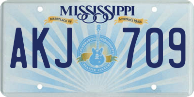 MS license plate AKJ709