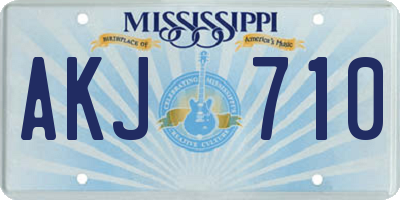 MS license plate AKJ710