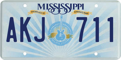 MS license plate AKJ711
