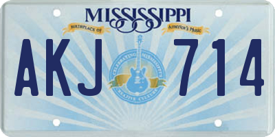 MS license plate AKJ714
