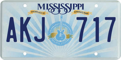 MS license plate AKJ717