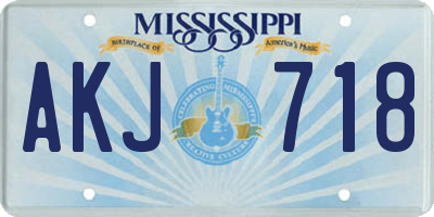 MS license plate AKJ718