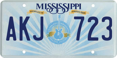 MS license plate AKJ723