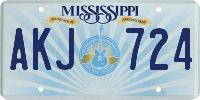 MS license plate AKJ724