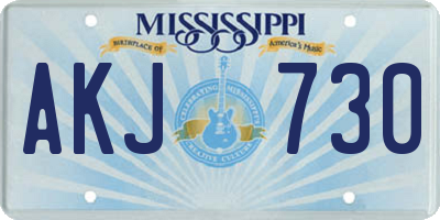 MS license plate AKJ730