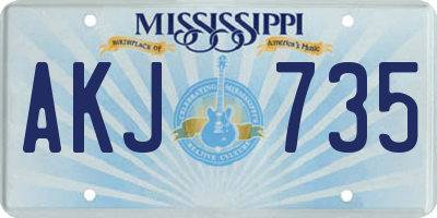 MS license plate AKJ735