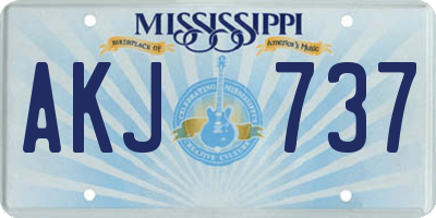 MS license plate AKJ737
