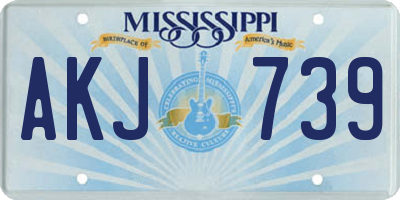 MS license plate AKJ739