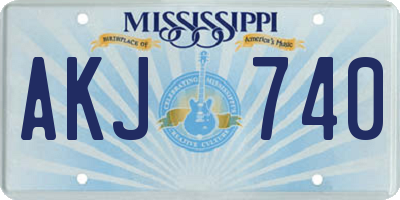 MS license plate AKJ740