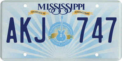 MS license plate AKJ747