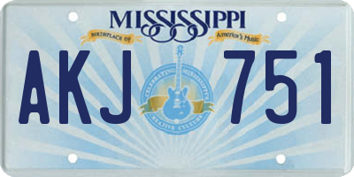 MS license plate AKJ751