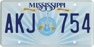MS license plate AKJ754
