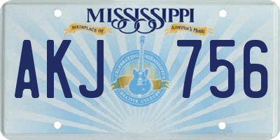 MS license plate AKJ756