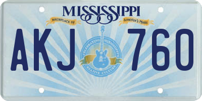 MS license plate AKJ760