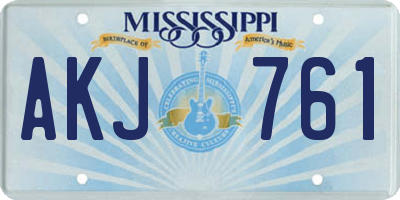 MS license plate AKJ761