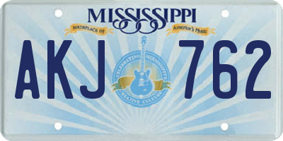 MS license plate AKJ762