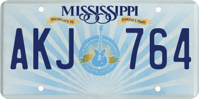 MS license plate AKJ764