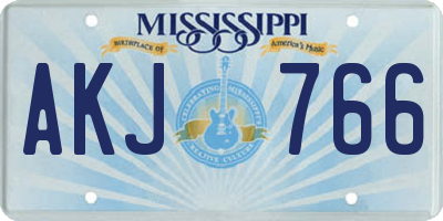 MS license plate AKJ766