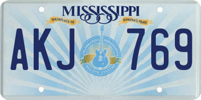 MS license plate AKJ769
