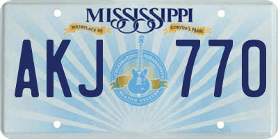 MS license plate AKJ770