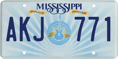 MS license plate AKJ771