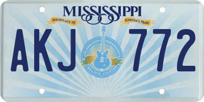 MS license plate AKJ772