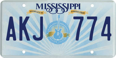 MS license plate AKJ774