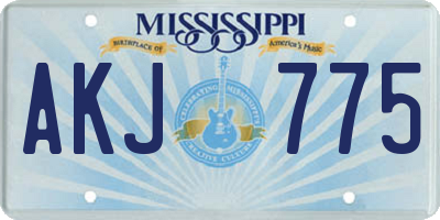 MS license plate AKJ775