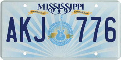 MS license plate AKJ776
