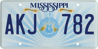 MS license plate AKJ782