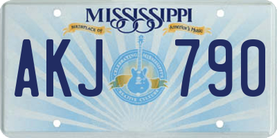 MS license plate AKJ790