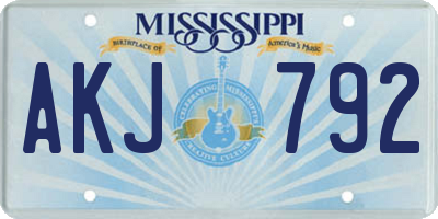 MS license plate AKJ792