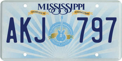 MS license plate AKJ797