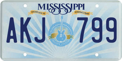 MS license plate AKJ799