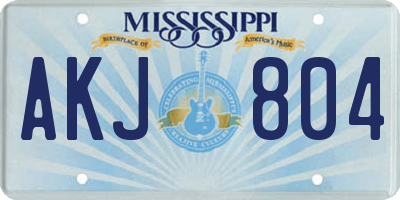MS license plate AKJ804