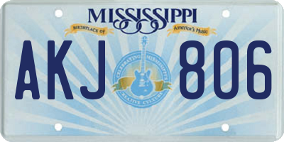 MS license plate AKJ806