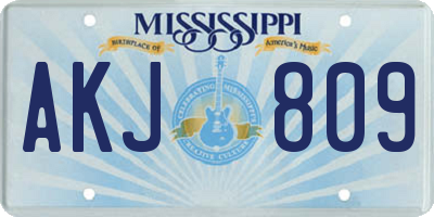 MS license plate AKJ809