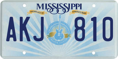 MS license plate AKJ810
