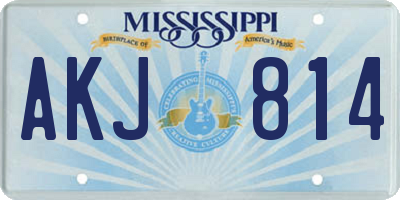 MS license plate AKJ814