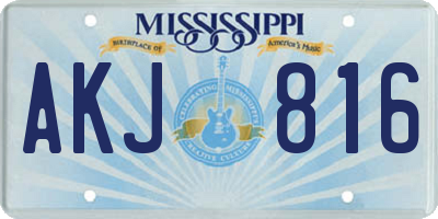 MS license plate AKJ816