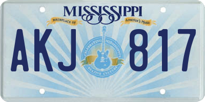 MS license plate AKJ817