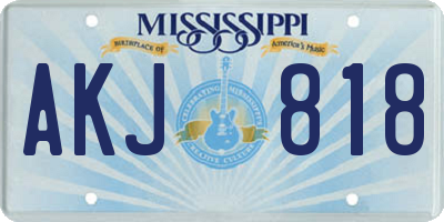 MS license plate AKJ818