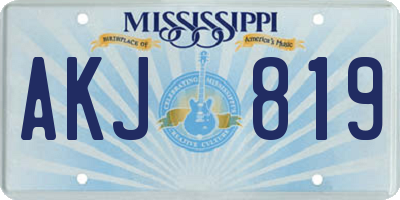 MS license plate AKJ819