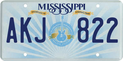 MS license plate AKJ822