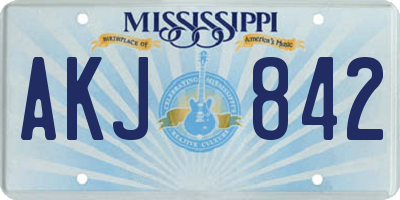 MS license plate AKJ842