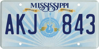MS license plate AKJ843